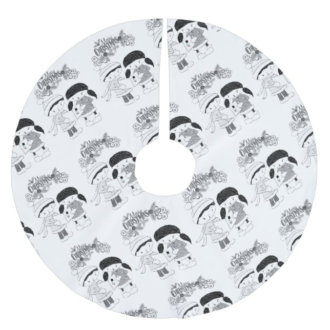 Frohe Weihnachtsbaumrock Polyester Weihnachtsbaumdecke (Vorderseite)