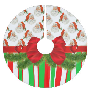Frohe Weihnachtsbaumrock Vintager Weihnachtsmann Polyester Weihnachtsbaumdecke