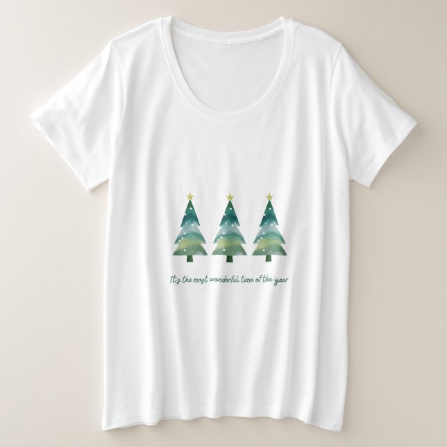 Frohe Weihnachtsbaum's und Star's T - Shirt (Design vorne)