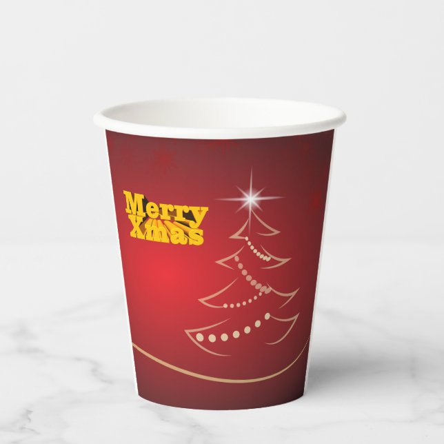 Frohe Weihnachtsbecher Pappbecher (Vorderseite)
