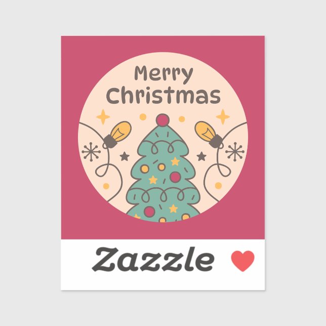 Frohe Weihnachtsbeleuchtung Aufkleber (Blatt)