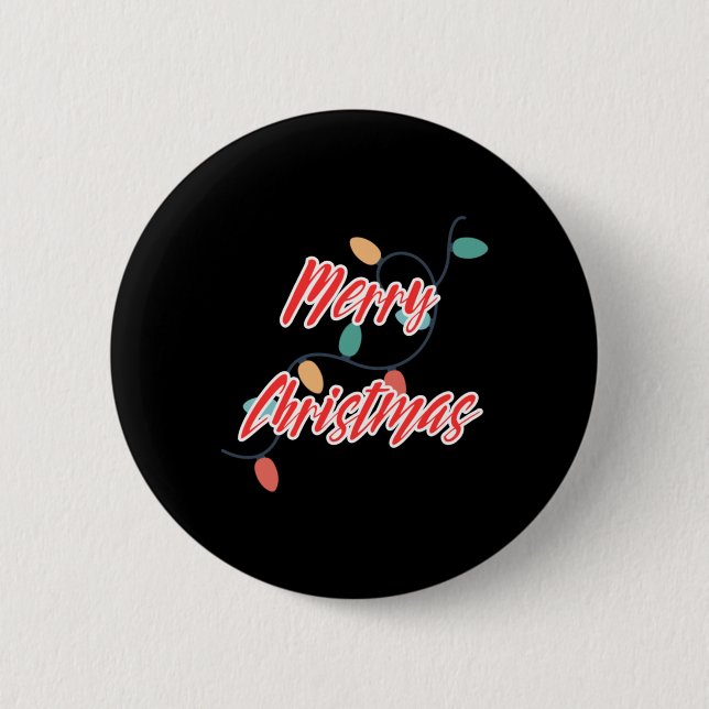 Frohe Weihnachtsbeleuchtung Button (Vorderseite)