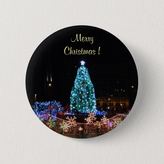 Frohe Weihnachtsbeleuchtung Button (Vorderseite)