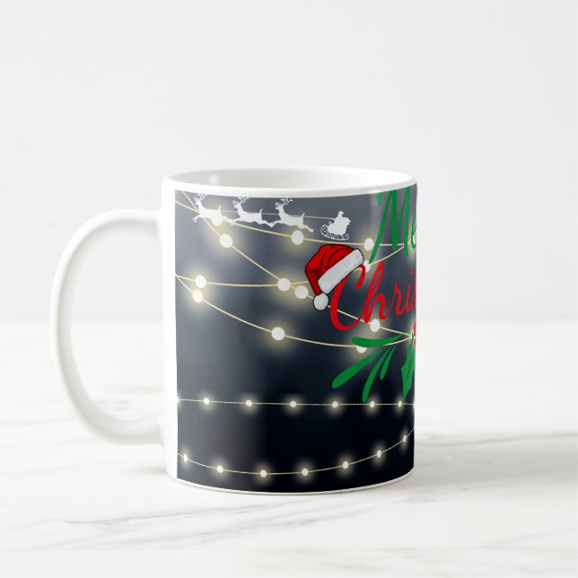 Frohe Weihnachtsbeleuchtung Kaffeetasse (Links)