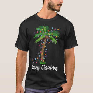 Frohe Weihnachtsbeleuchtung Palm Tree Beach Xmas P T-Shirt
