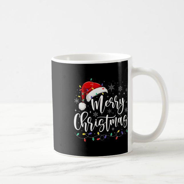 Frohe Weihnachtsbeleuchtung Red Weihnachtsmannmütz Kaffeetasse (Rechts)