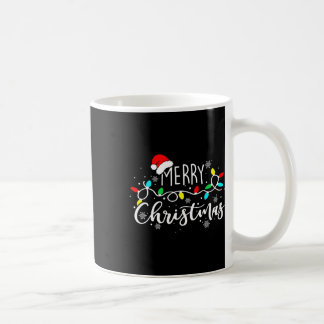 Frohe Weihnachtsbeleuchtung Red Weihnachtsmannmütz Kaffeetasse