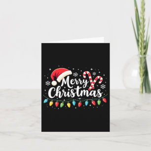 Frohe Weihnachtsbeleuchtung Red Weihnachtsmannmütz Karte
