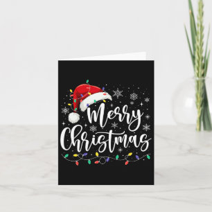 Frohe Weihnachtsbeleuchtung Red Weihnachtsmannmütz Karte