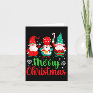 Frohe Weihnachtsbeleuchtung Red Weihnachtsmannmütz Karte