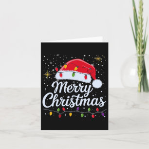 Frohe Weihnachtsbeleuchtung Red Weihnachtsmannmütz Karte