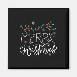 Frohe Weihnachtsbeleuchtung Red Weihnachtsmannmütz Magnet