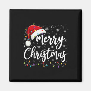 Frohe Weihnachtsbeleuchtung Red Weihnachtsmannmütz Magnet