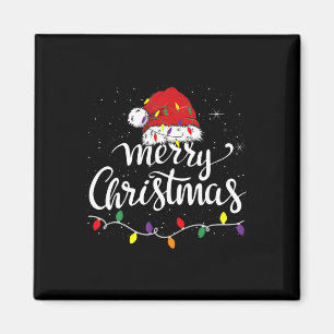 Frohe Weihnachtsbeleuchtung Red Weihnachtsmannmütz Magnet