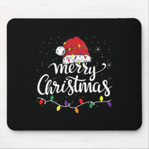 Frohe Weihnachtsbeleuchtung Red Weihnachtsmannmütz Mousepad