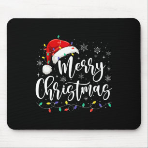 Frohe Weihnachtsbeleuchtung Red Weihnachtsmannmütz Mousepad