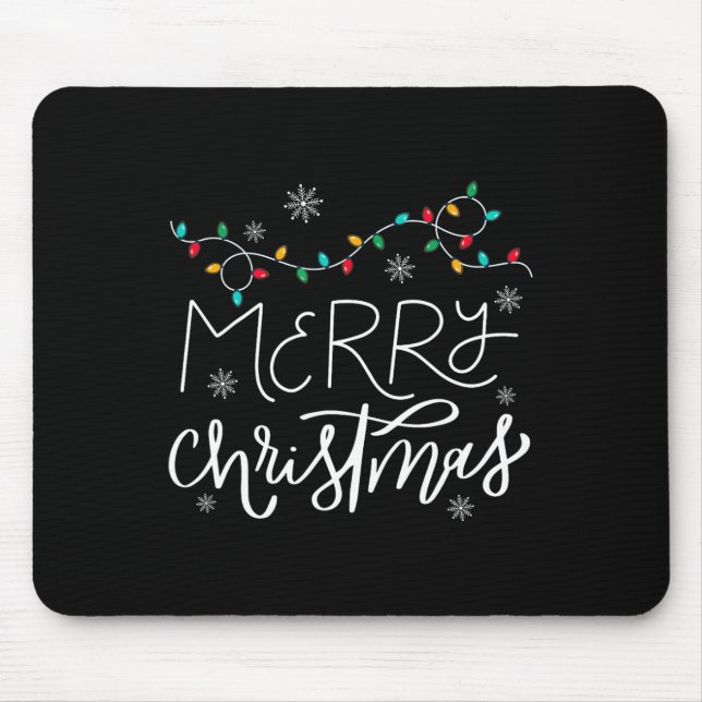 Frohe Weihnachtsbeleuchtung Red Weihnachtsmannmütz Mousepad (Vorne)