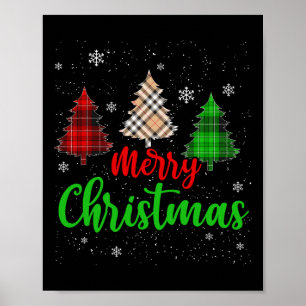 Frohe Weihnachtsbeleuchtung Red Weihnachtsmannmütz Poster