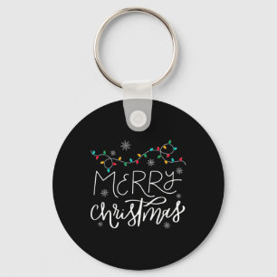 Frohe Weihnachtsbeleuchtung Red Weihnachtsmannmütz Schlüsselanhänger