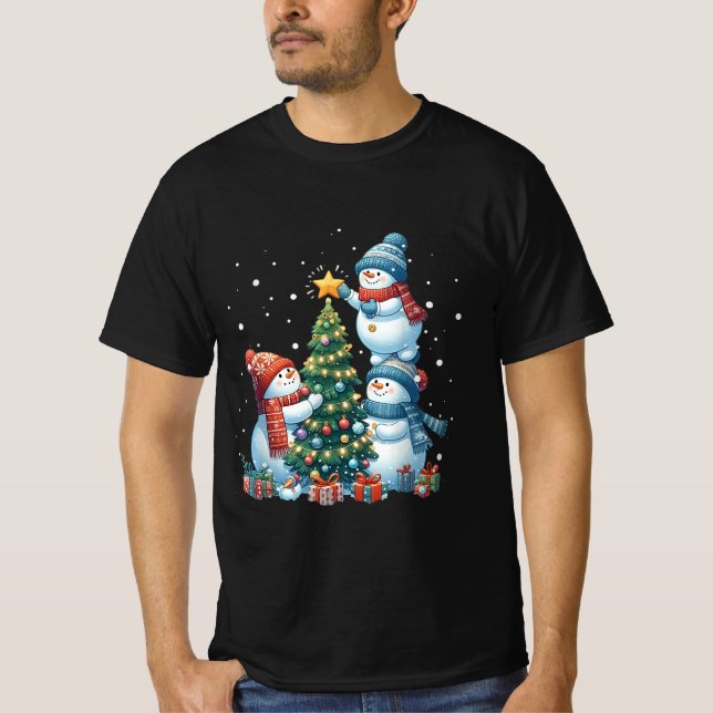 Frohe Weihnachtsbeleuchtung Red Weihnachtsmannmütz T-Shirt (Vorderseite)
