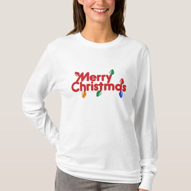 Frohe Weihnachtsbeleuchtung T-Shirt (Vorderseite)