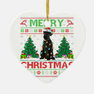 Frohe Weihnachtsbeleuchtung Ugly Giant Schnauzer G Keramik Ornament