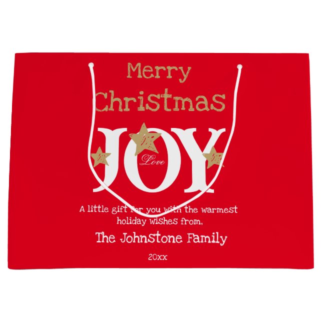 Frohe Weihnachtsbezeichnung Cool Chic Niedlich Red Große Geschenktüte (Vorderseite)