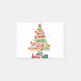 Frohe Weihnachtsbibliothek Baum niedlich Buchlover Post-it Klebezettel