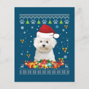 Frohe Weihnachtsbichons Frise Hund Ugly Sweater Flyer