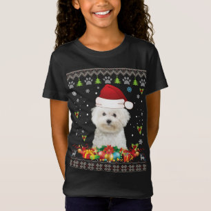 Frohe Weihnachtsbichons Frise Hund Ugly Sweater Sa T-Shirt
