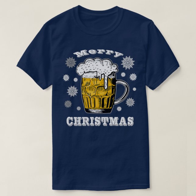 Frohe Weihnachtsbiere Snowflake T-Shirt (Design vorne)
