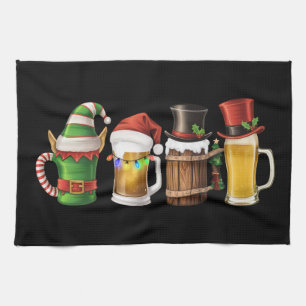 Frohe Weihnachtsbiere trinken Santa Beer Lover Geschirrtuch