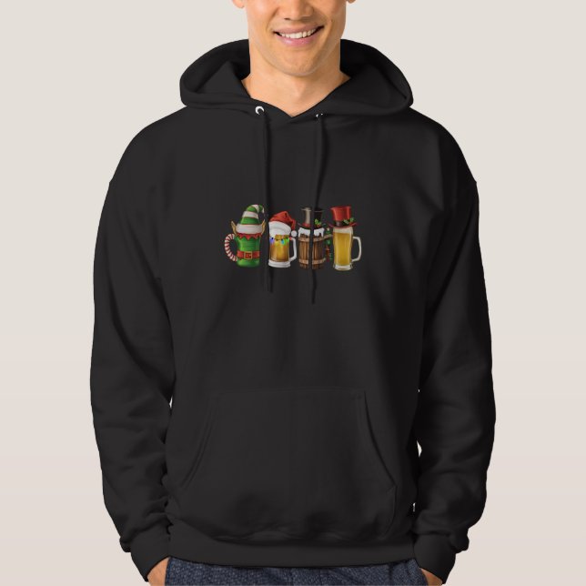 Frohe Weihnachtsbiere trinken Santa Beer Lover Hoodie (Vorderseite)