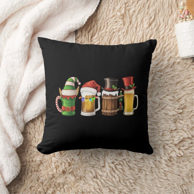 Frohe Weihnachtsbiere trinken Santa Beer Lover Kissen (Decke)