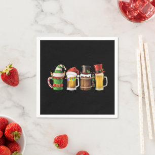 Frohe Weihnachtsbiere trinken Santa Beer Lover Serviette