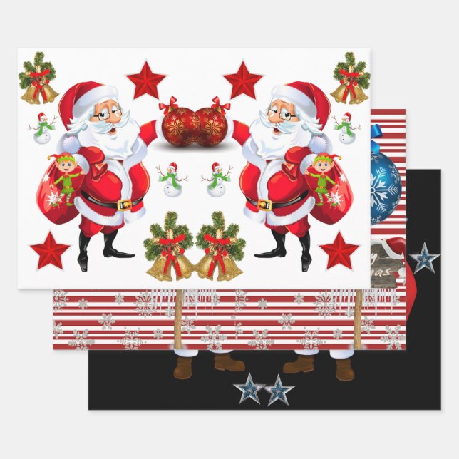 Frohe Weihnachtsblätter Wrapping Paper Geschenkpapier Set (Set)