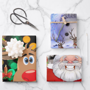 Frohe Weihnachtsblätter Wrapping Paper Geschenkpapier Set