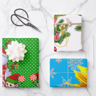 Frohe Weihnachtsblätter Wrapping Paper Geschenkpapier Set