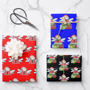 Frohe Weihnachtsblätter Wrapping Paper Santa Geschenkpapier Set
