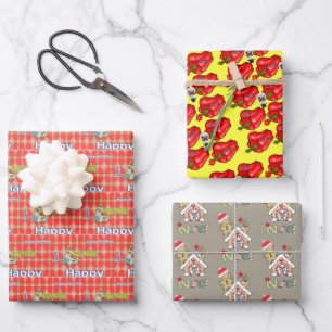 Frohe Weihnachtsblätter Wrapping Paper Weihnachten Geschenkpapier Set