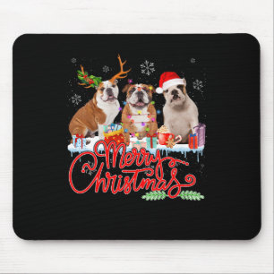 Frohe Weihnachtsblume Lover Santa Reindeer Light Mousepad