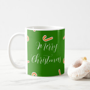 Frohe Weihnachtsbonbons grün Kaffeetasse
