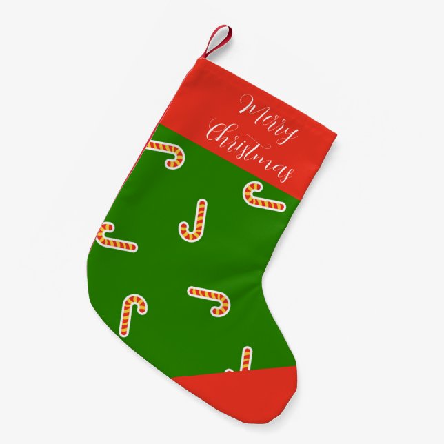 Frohe Weihnachtsbonbons grün Kleiner Weihnachtsstrumpf (Vorderansicht (hängend))