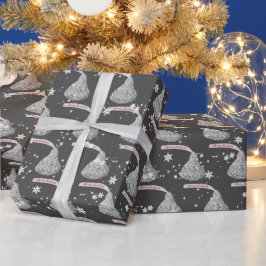 Frohe Weihnachtsbonbons und Schneeflocken Geschenkpapier
