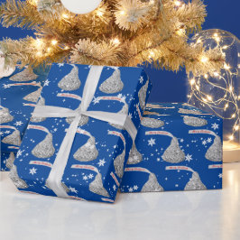 Frohe Weihnachtsbonbons und Schneeflocken Geschenkpapier