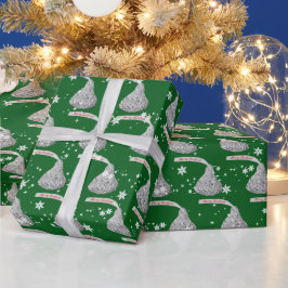 Frohe Weihnachtsbonbons und Schneeflocken Geschenkpapier