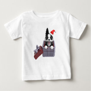 Frohe Weihnachtsborder Collie Baby T-shirt