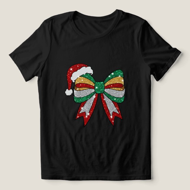 Frohe Weihnachtsbow Tri-Blend Shirt (Design Vorderseite)