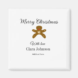 Frohe Weihnachtsbraun-Kekse fügen Namen mit Liebe  Magnet