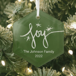 Frohe Weihnachtsbriefe Snowflakes Freude Ornament Aus Glas